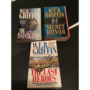 W.E.B Griffin Paperback book lot of 3 books - Badge of Honor & Men at War Books